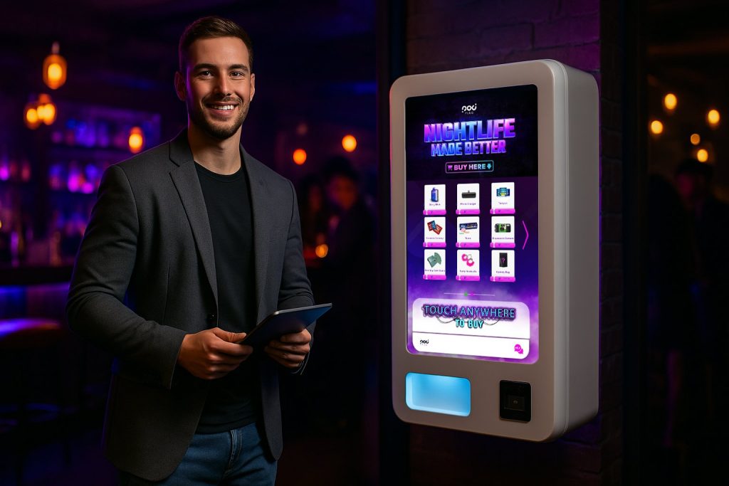 a nightlife vending entrepreneur running his own Pod Plug vending machine at a nightlife venue and is not all about passive income and vending franchise